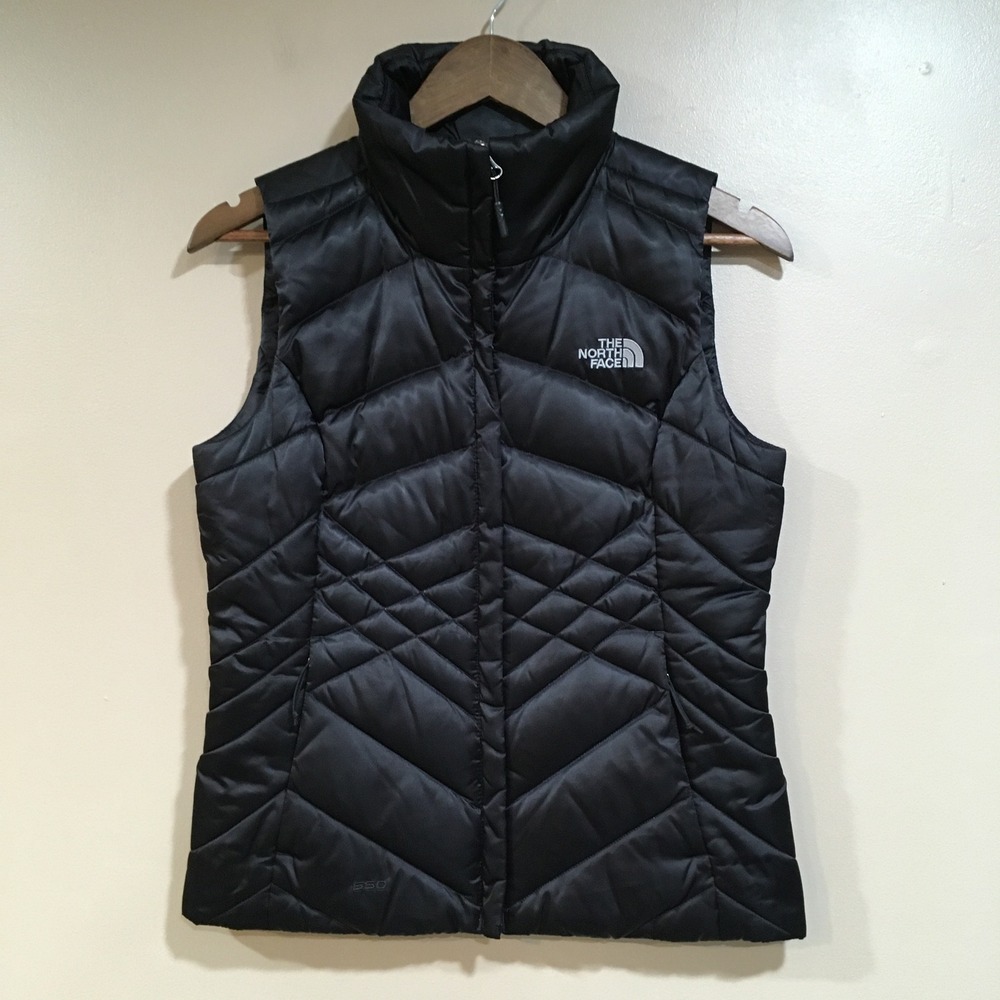 The North Face 550 Down Quilted Puffer Vest Womens XS Black Layering Preppy Hike
